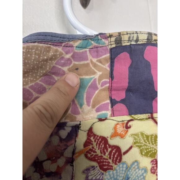 Vintage Patchwork Jacket Medium Mixed Media Boho Chic Tapestry Art Colorful - Picture 10 of 11